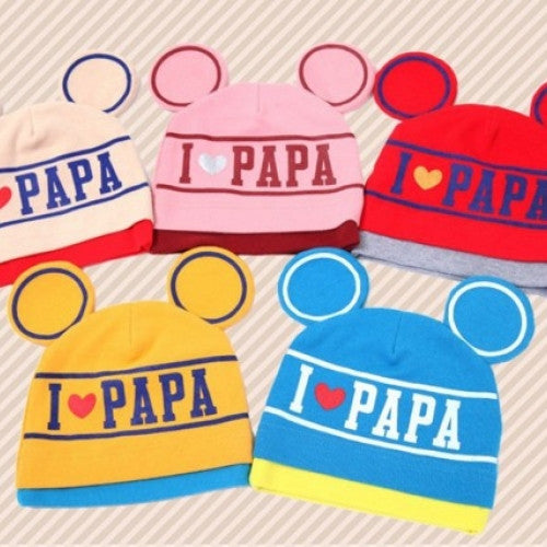 I Love Papa Print Baby Hat